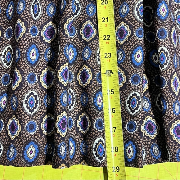 VINTAGE 80s dark moody paisley medallion midi skirt office professional academia - Picture 9 of 13